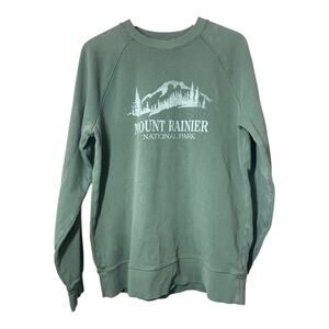 Mt Rainier National Park Sweatshirt Green Size Medium Outta Town Washington